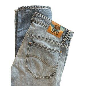 Lee X Hey Dude Collab Jeans Women’s Side 10 Straight Leg Light Wash Rare